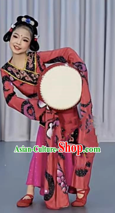 Han And Tang Dance Chu You Performance Costumes Children Chinese Style Classical National Red Water Sleeves Children Performance Costumes