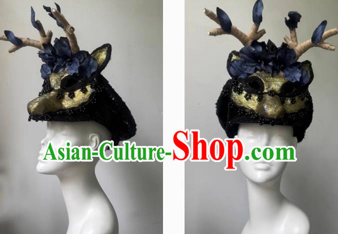 Cosplay Animal Antler Mask Makeup Halloween Headdress Hat