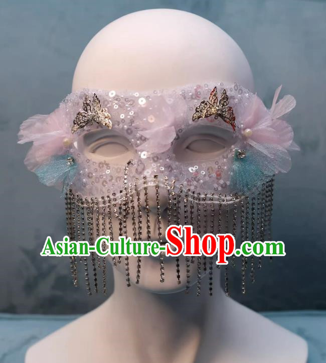 Tassel Mask Masquerade Half Cover Face Mask Antique Lace Eye Mask Party Gathering