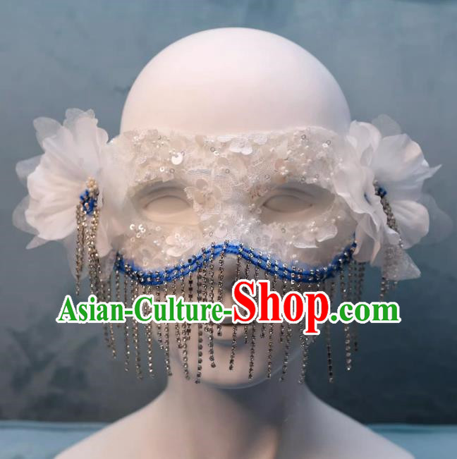 Tassel Mask Masquerade Half Cover Face Mask Antique Lace Eye Mask Party Gathering