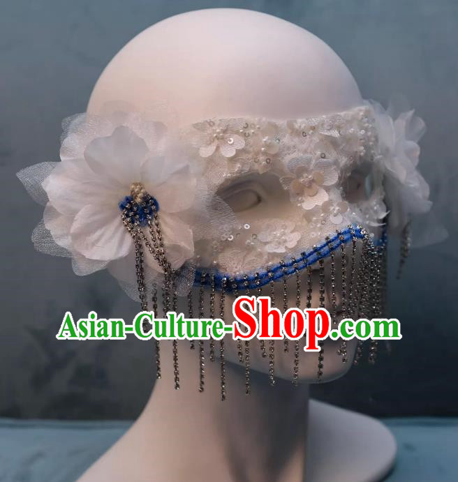 Tassel Mask Masquerade Half Cover Face Mask Antique Lace Eye Mask Party Gathering
