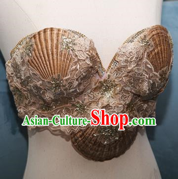 Ocean Wind Mermaid Princess Scallop Bra Natural Shell Bra Pearl Shark Costume