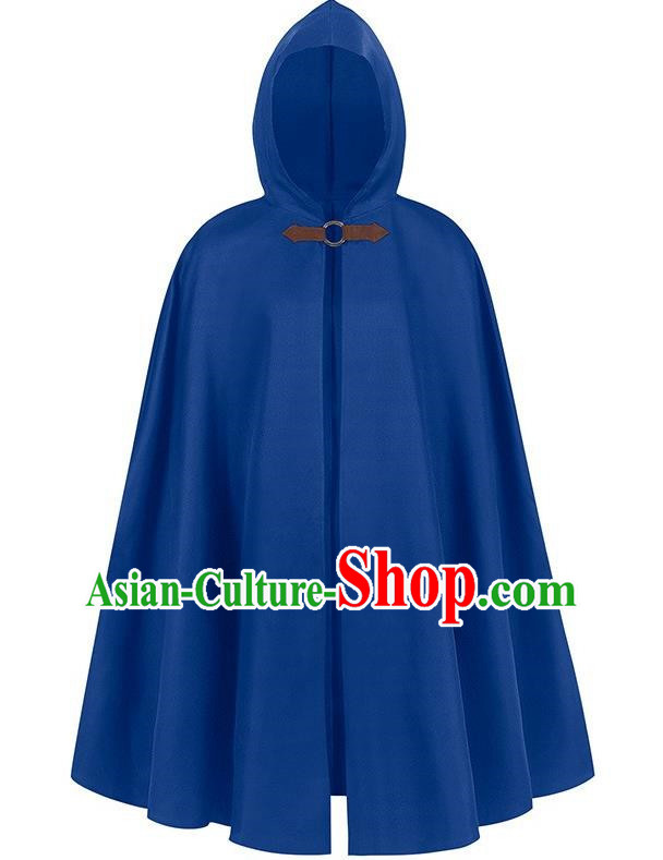 Retro Solid Color Hooded Cloak Halloween Adult Cosplay Ranger Medieval Traveler Cloak Loose Costume