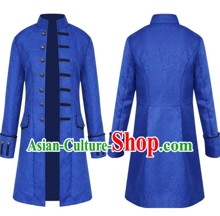 European And American Retro Jacquard Stand Collar Coat Male Cosplay Congressman Lawyer Long Coat Stage Drama Large Size Costume