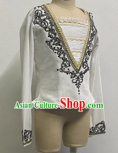 Men Ballet Prince Dancewear Single Top Art Examination Performance Clothes Practice Clothes