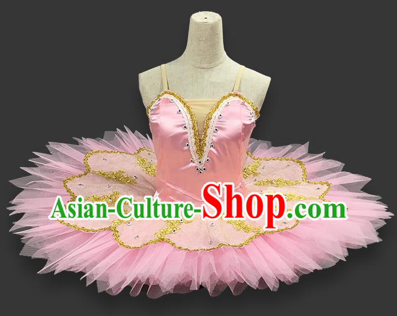 Ballet Costume Professional Adult Performance Costume Tutu Skirt Children Gauze Skirt Actor Dance Skirt Golden Lace Tutu Skirt