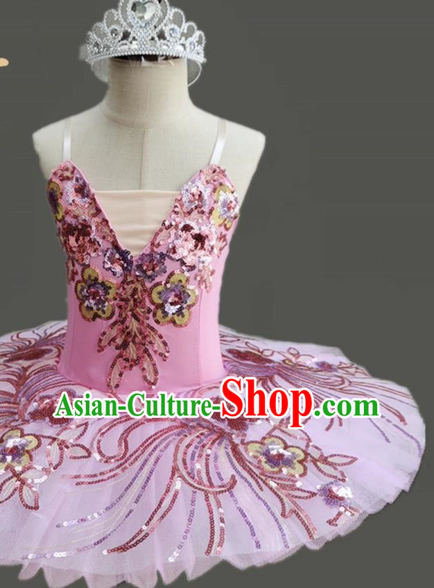 Pink Ballet Skirt Adult Competition TUTU Skirt Professional Performance Gauze Skirt Costume Girl
