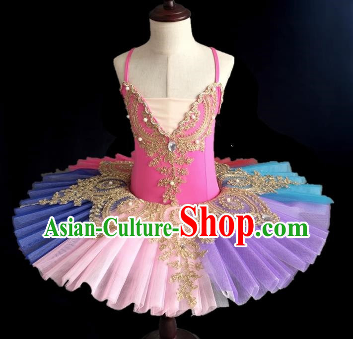 Children Little Swan Dance Sling Ballet Skirt Swan Lake Tutu Skirt Children Professional Ballet Colorful Skirt