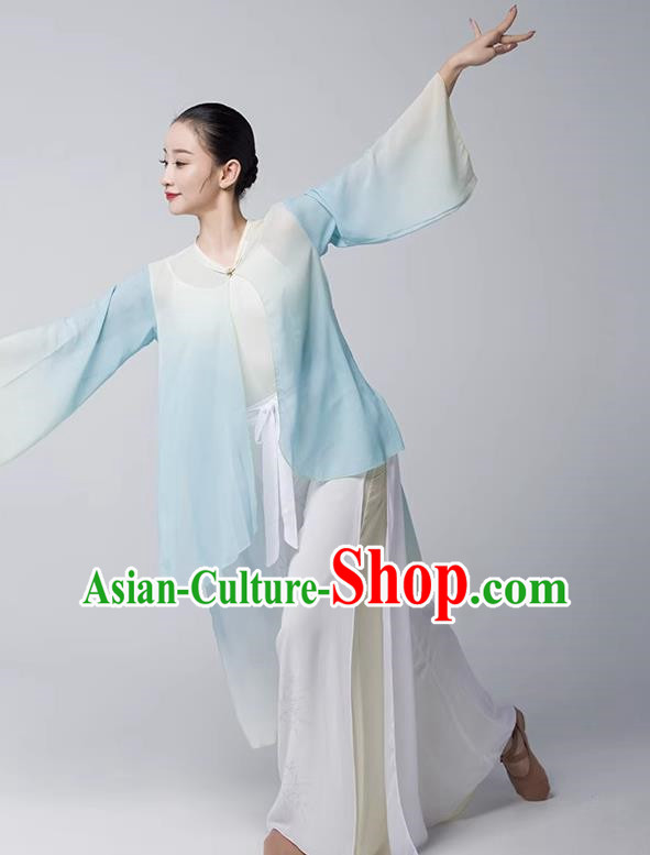 Classical Dance Clothing Women Elegant Practice Clothing National Chinese Dance Body Rhyme Gradient Art Examination Performance Clothing Dance Gauze
