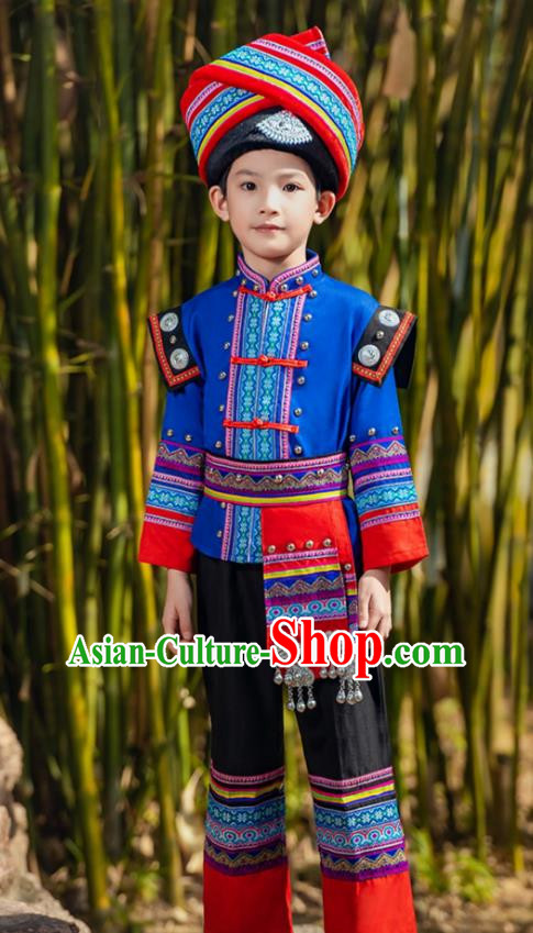 March Three Zhuang Costumes Children Ethnic Minority Costumes Girls Guangxi Children Performance Costumes