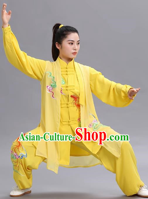 Tai Chi Three Piece Suit Caifeng Spring And Summer Performance Clothing Qigong Practice Middle Aged And Elderly Tai Chi Competition Clothing Female
