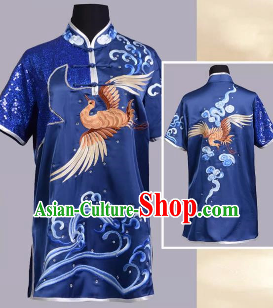 Martial Arts Performance Clothing Competition Color Clothing Embroidery Cloud Crane Same Style For Men And Women