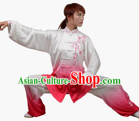 Tai Chi Clothes Winter Plum Herald Spring Embroidered Practice Clothes Spring And Summer Gradient Transitional Colors
