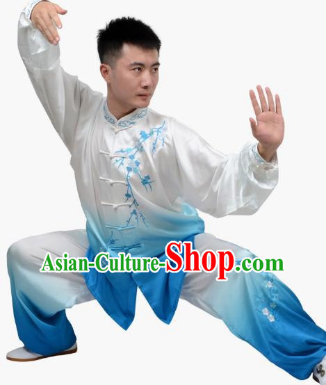 Tai Chi Clothes Winter Plum Herald Spring Embroidered Practice Clothes Spring And Summer Gradient Transitional Colors