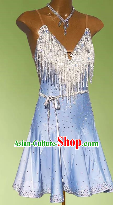 Latin Dance Costume Girls Competition Flower Costume Sling Performance Hot Diamond Children Costume Adult