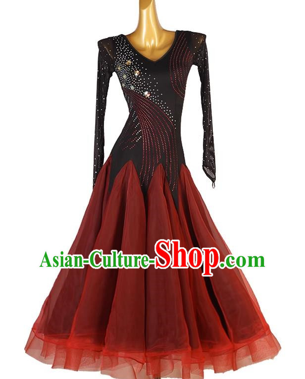 Modern Dance Skirt Dress High End Performance Competition Clothing Waltz Tango Dance Skirt Ballroom Dance Clothing