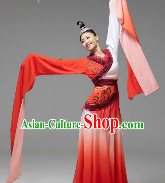 Niannujiao Red Classical Water Sleeve Dance Costume Hangzhou Physical Stage Party Female Performance Costume