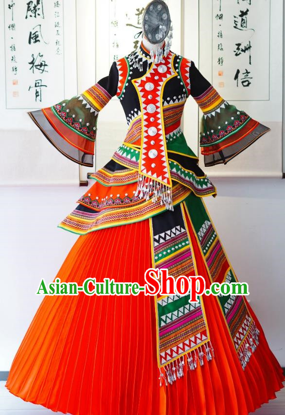Yunnan Minority Flowery Waisted Dai Women Dress