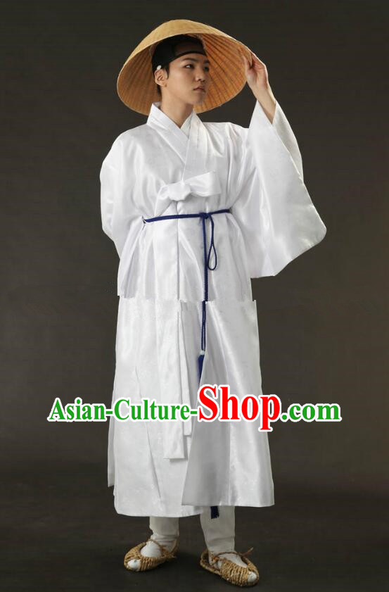 Korean Ancient Prince Costume Traditional Male Clothing Groom Fashion White Hanbok