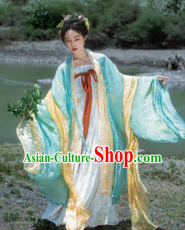China Ancient Court Woman Silk Dresses Woman Hanfu Tang Dynasty Princess Clothing Traditional Costumes