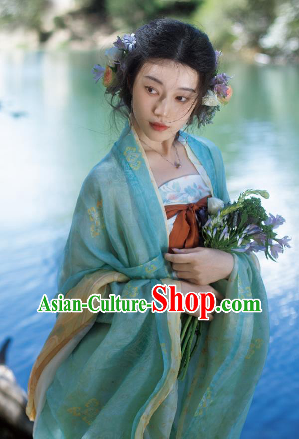 China Ancient Court Woman Silk Dresses Woman Hanfu Tang Dynasty Princess Clothing Traditional Costumes