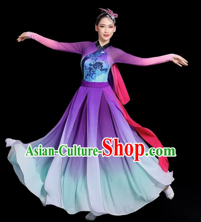 Classical Dance Clothing Female Elegant Mountain Ghost Dance Art Examination Modern Yangko Clothing National Fan Umbrella Dance Performance Clothing
