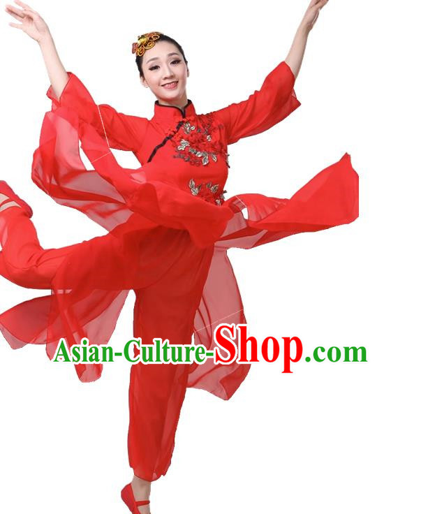 Classical Dance Performance Costume Female Elegant Fan Umbrella Dance New National Dance Costume Performance Square Dance Yangko Costume