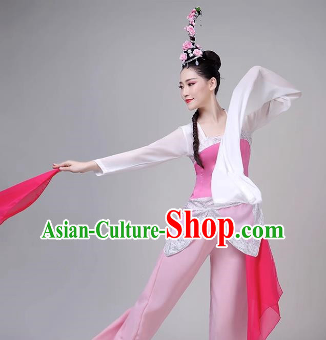 Classical Dance Costume Female Elegant Water Sleeve Performance Costume National Group Dance Taoli Cup Stage Taoyao Performance Costume