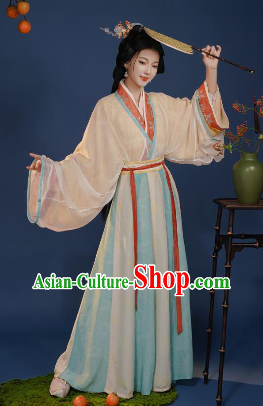 Chinese Jin Dynasty Court Lady Clothing Ancient Palace Princess Dress Costume Woman Hanfu Set