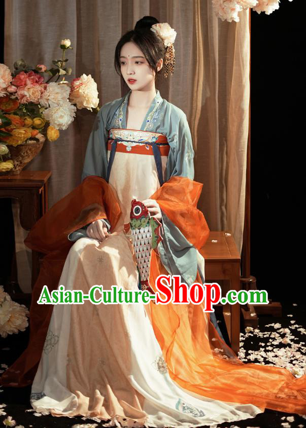 Chinese Ancient Princess Dress Costumes Woman Ruqun Traditional Hanfu Tang Dynasty Palace Lady Clothing