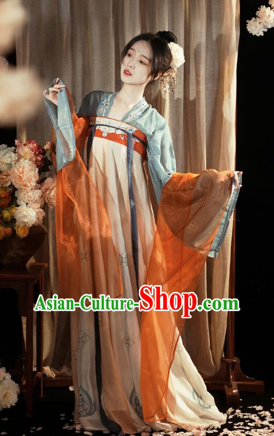 Chinese Ancient Princess Dress Costumes Woman Ruqun Traditional Hanfu Tang Dynasty Palace Lady Clothing