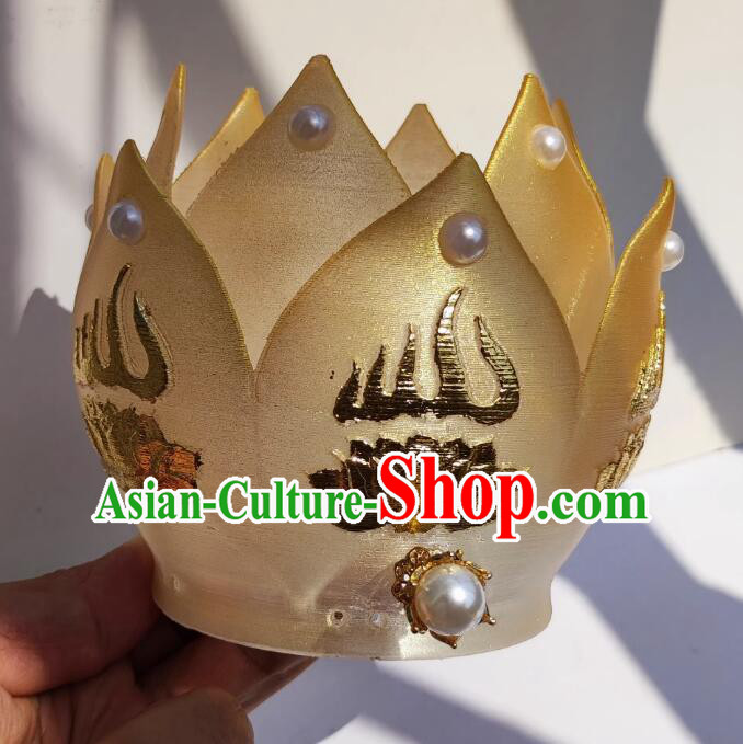 Chinese Handmade Song Dynasty Headdress Hanfu Hair Jewelries Ancient Empress Golden Lotus Crown