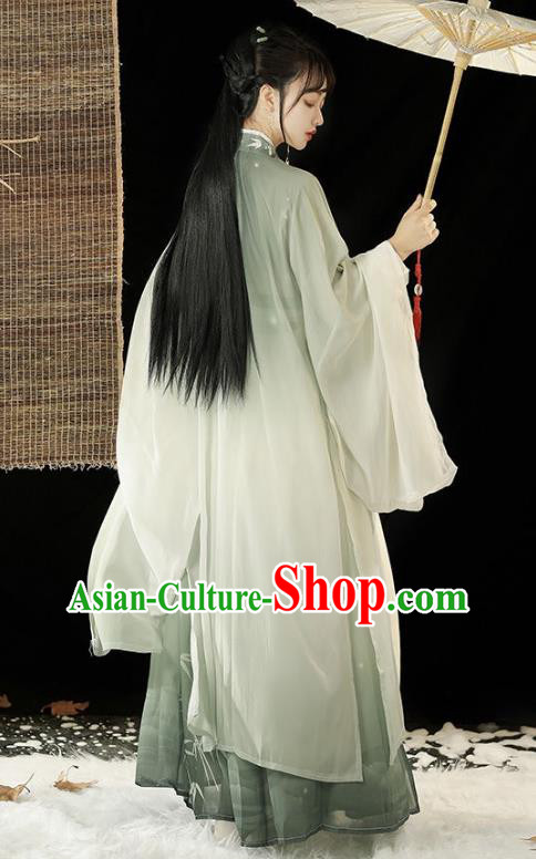 China Ancient Swordswoman Clothing Traditional Female Green Hanfu Dress Song Dynasty Garment Costumes