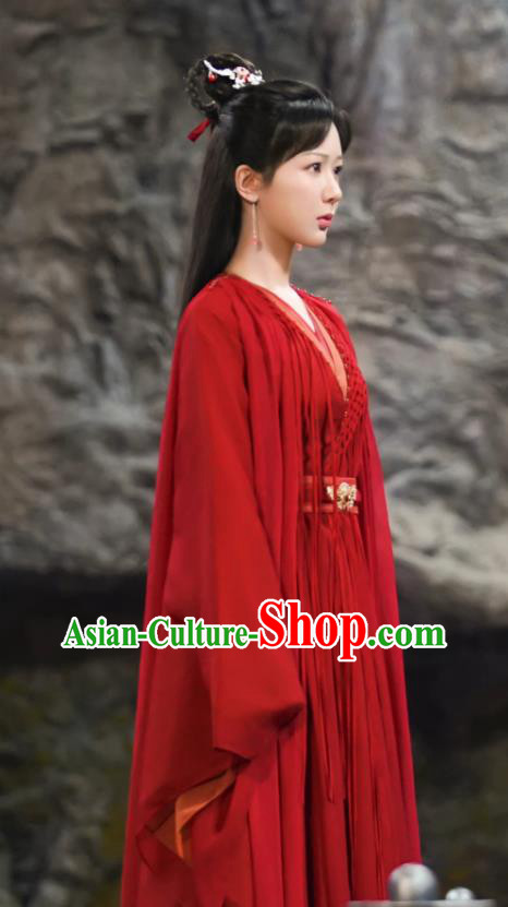 China Wedding Red Hanfu Dress Xian Xia Drama Immortal Samsara Yan Dan Clothing Ancient TV Series Goddess Costume