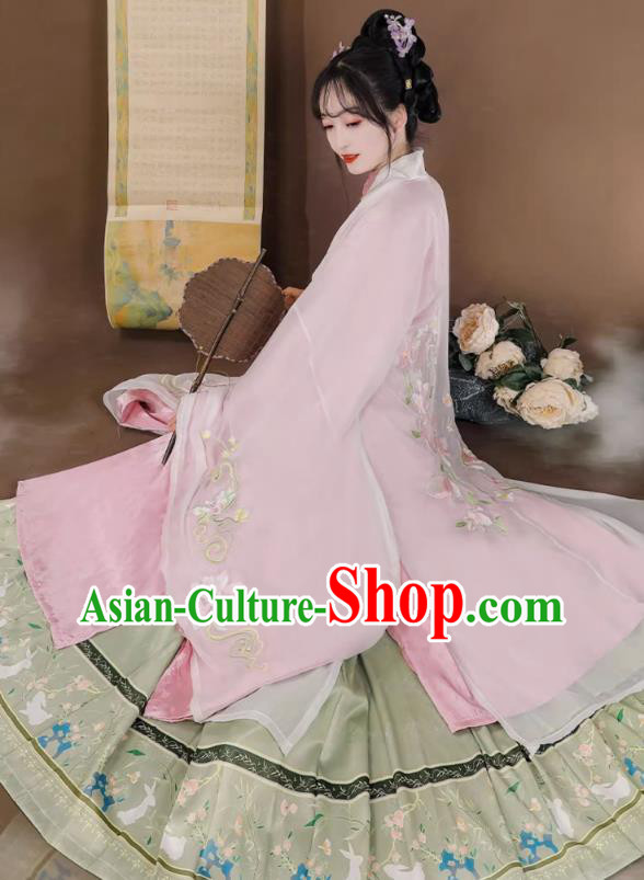 Ancient China Princess Costumes Traditional Hanfu Dress Cape Blouse and Mamian Skirt Ming Dynasty Nobility Lady Clothing Complete Set