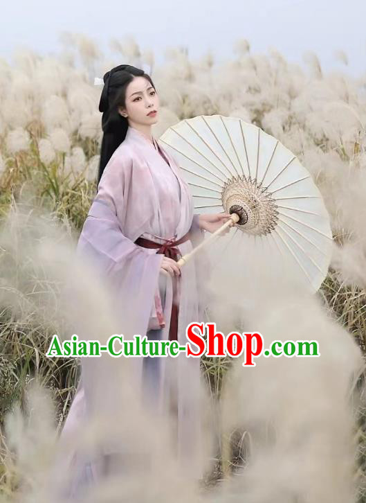 Traditional Lilac Hanfu Dress Ancient Song Dynasty Young Lady Clothing China Fairy Costumes