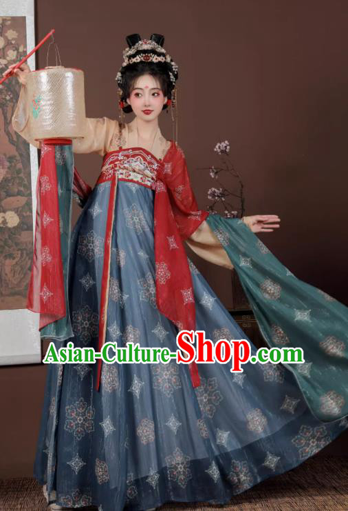 China Ancient Palace Lady Dresses Tang Dynasty Princess Clothing Traditional Hanfu Ruqun Woman Costume