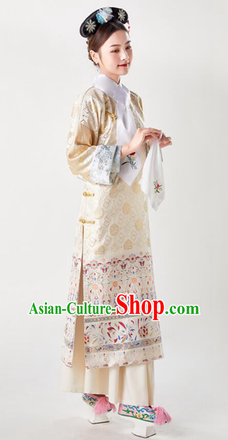 China Qing Dynasty Princess Clothing TV Series Manchu Lady Dress Ancient Palace Lady Costumes