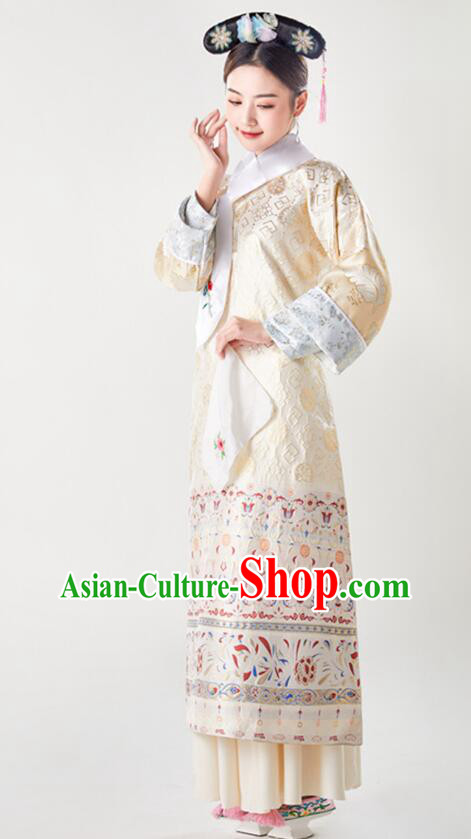 China Qing Dynasty Princess Clothing TV Series Manchu Lady Dress Ancient Palace Lady Costumes