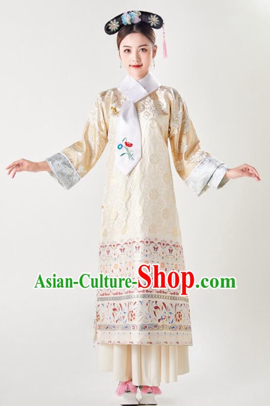 China Qing Dynasty Princess Clothing TV Series Manchu Lady Dress Ancient Palace Lady Costumes
