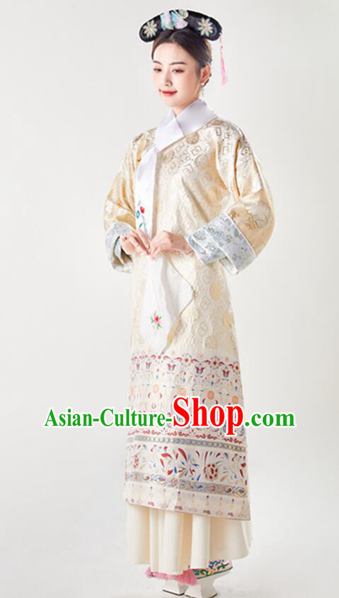 China Qing Dynasty Princess Clothing TV Series Manchu Lady Dress Ancient Palace Lady Costumes