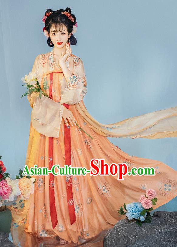 Ancient Chinese Woman Costumes Tang Dynasty Palace Lady Clothing Princess Hanfu Ruqun Dress