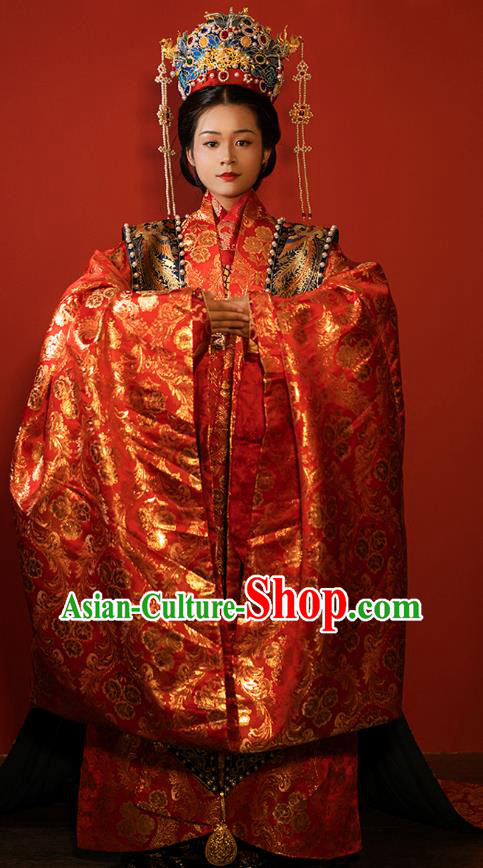 China Traditional Wedding Dress Ancient Chinese Bride Costumes Song Dynasty Empress Xia Pei Clothing