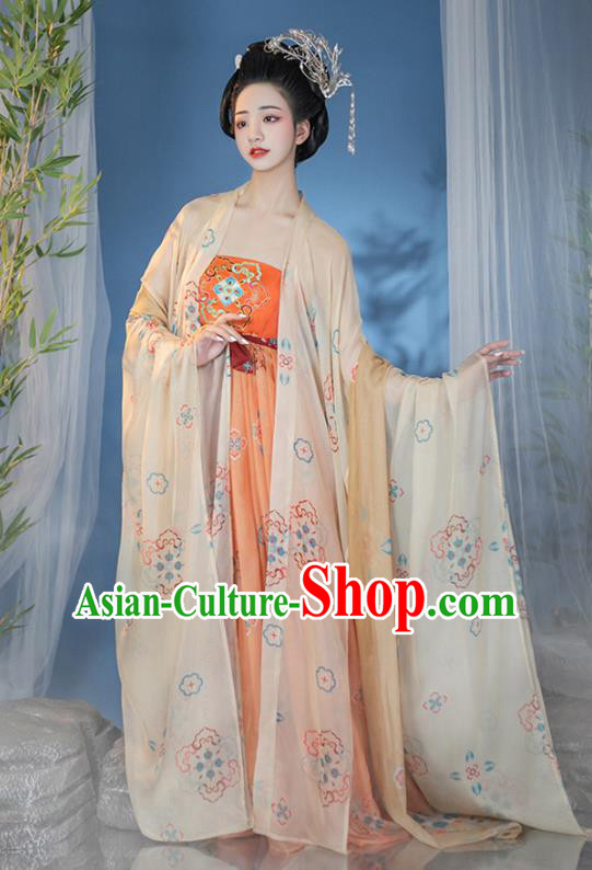 China Ancient Noble Woman Costume Tang Dynasty Imperial Concubine Dress Traditional Hanfu Ruqun Clothing