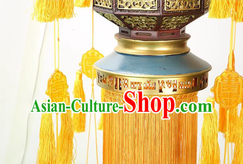 Chinese Handmade Ceiling Lantern Classical Temple Palace Lantern Traditional Floor Lamp