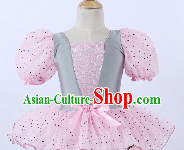 Children Sequined Gauze Skirt Ballet Powder Dance Skirt Tutu Skirt Performance Costume Performance Stage Costume