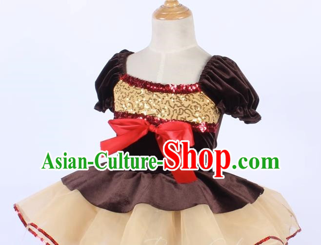 Children Sequined Gauze Skirt Ballet Dance Skirt Princess Skirt Stage Performance Costume Costume