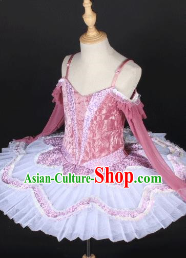 Children Spring And Summer Sequined Gauze Skirt Long Sleeved TUTU Ballet Dance Suspenders Performance Costume Stage Dress Female