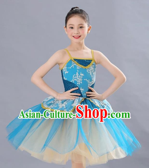 Children Women Sequined Gauze Skirt Court Long Skirt Ballet Modern Dance Skirt Host Stage Outfit