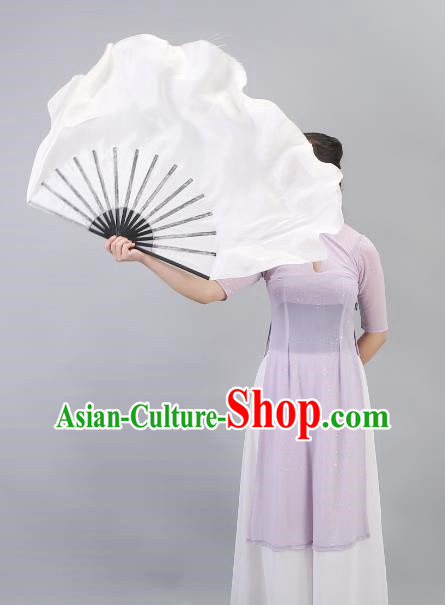Jiaozhou Yangko Fan Dance Special White Silk Fan Cuihu Fan Jiaozhou Yangko Fan Chinese Style Dance
